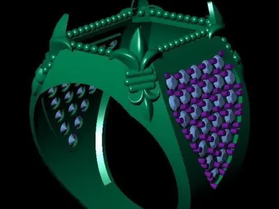 EMERALD STONE MEN RING 3D print model