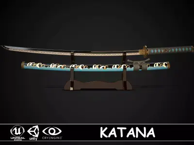 Katana 01 Low-poly 3D model purchase