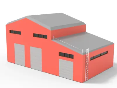 Factory Buildig A Free low-poly 3D model