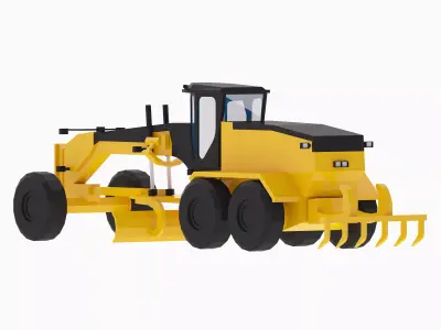 Grader Construction 18S3 Simplified Low-poly 3D model