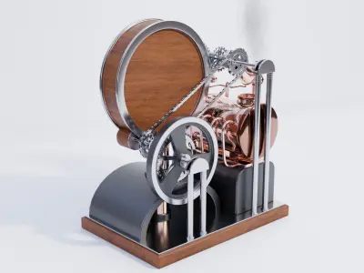 Steampunk Clock 3D model