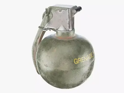 M67 Grenade Low-poly 3D model 5