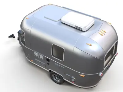 Small camper trailer Low-poly 3D model