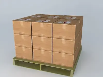 Pallet with boxes Free 3D model