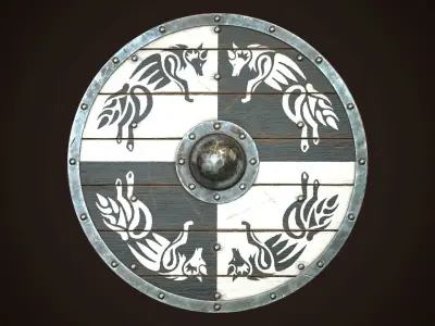 Viking Shield 30 Low-poly 3D model