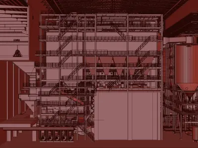 waste incineration plant 3D model