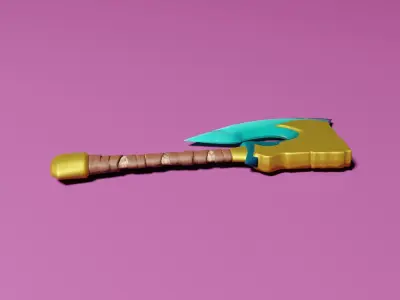 Sinister Death Axe game ready PBR Free low-poly 3D model
