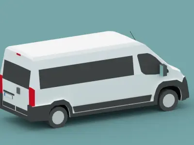 Low Poly Utility Car  Low-poly 3D model