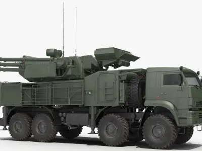 Pantsir S1 SA-22 Greyhound Dirty Rigged 3D model