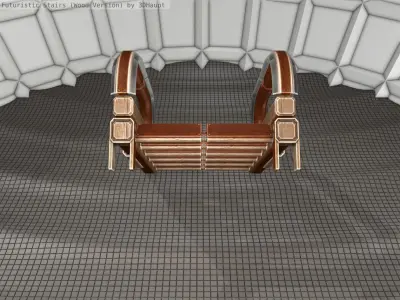 Wood Stairs Construction Element 2  Low-poly 3D model
