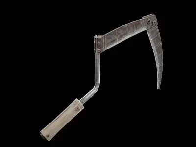 Rusty scrap sickle Low-poly 3D model