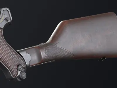 PBR Luger 1902 Carbine Low-poly 3D model
