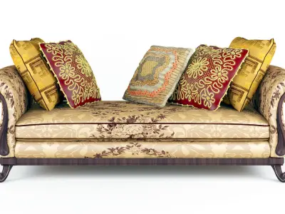 Royal Sofa With Pillows 3D model