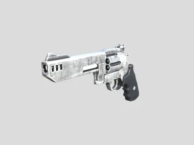 Revolver-gun model 3d game ready model Low-poly 3D model Low-poly 3D model