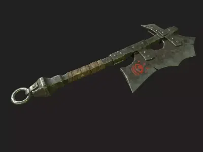 ork axe Low-poly 3D model purchase