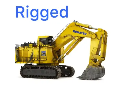 Mining Excavator Komatsu PC8000-6 Backhoe Rigged 3D model