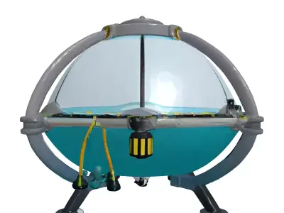 Futuristic Spherical Aquarium Habitat 3D model