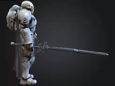 Grimdark SciFi Knight Champion 3D Printable STL 3D model