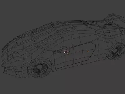 Low Poly Super car Low-poly 3D model