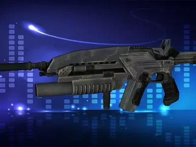 Modern Assault Rifle Accesories Low-poly 3D model