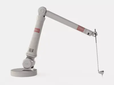 Industrial Robotic Arm with Golf Attachment 3D model