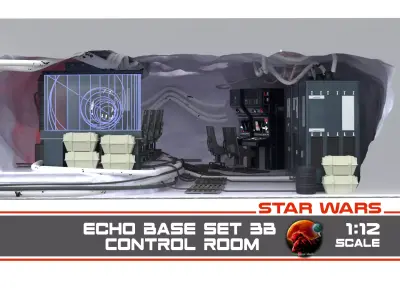 Set 3b Echo Base Control Room Ice side 1-12 scale Blackseries 3D print model