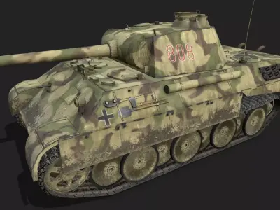 Panzer 5 tank Low-poly 3D model