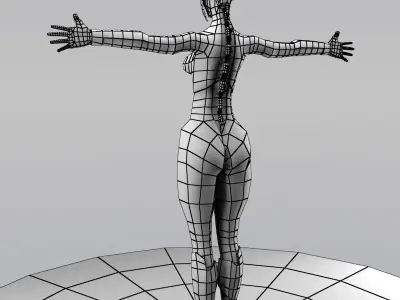 Semi Scifi Female - Low Poly Low-poly 3D model