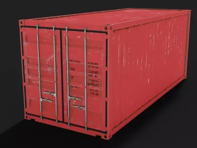 20ft Shipping Container Free low-poly 3D model