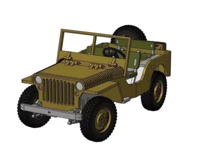 Willys MB in 16 scale for CNC Laser cut 3D print model