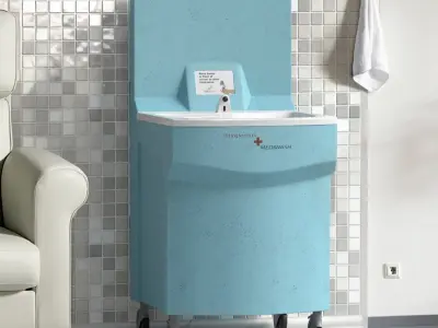 MediWash Mobile Handwash Station for Hospitals Blue 3D model