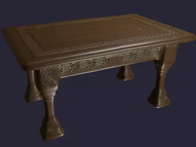 Medieval table Low-poly 3D model shop