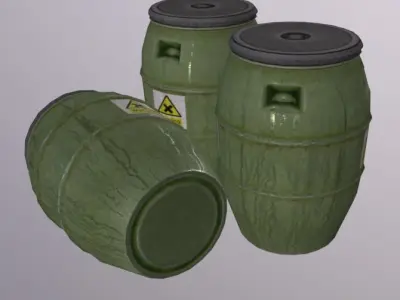 Barrel Pile Low-poly 3D model