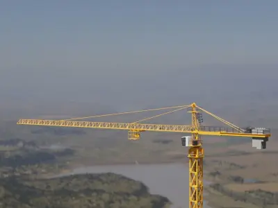 Tower Crane - Hammerhead Construction Crane 3D model