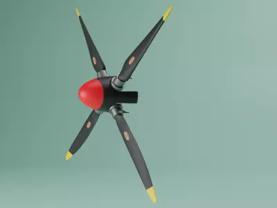 Four Blade Propeller 3D model