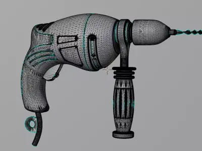 Drill with side handle                                           3D model