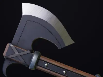 2 Battle Axe Collection All PBR Unity UE Textures Included 3D Model Pack