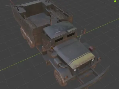 truck gun Low-poly 3D model