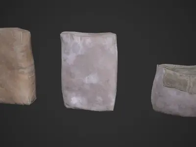 Set of Cement Bags Low-poly 3D model