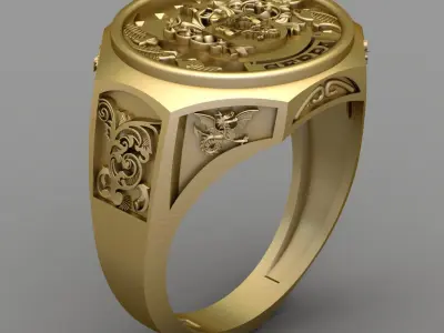 Antique Religious Ring 3D print model