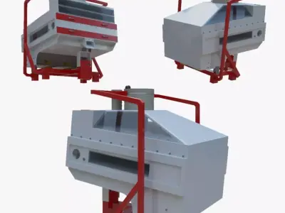 3D Stone Seperator Destroyer - Wheat Grain Flour Milling Machine Low-poly 3D model