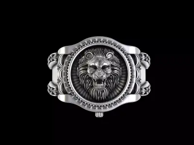 Lion ring 3D print model 17