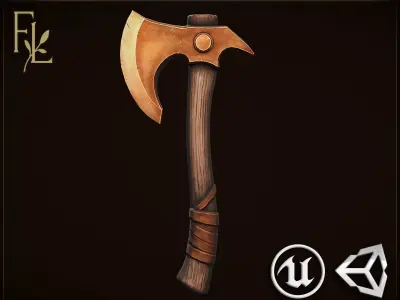 Copper Axe - Game Ready Weapon Low-poly 3D model