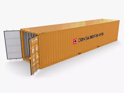 40ft Shipping Container Containerships 3D model