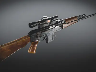 M76 DMR Low-poly 3D model