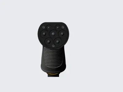 type2 EV charging plug 3D model