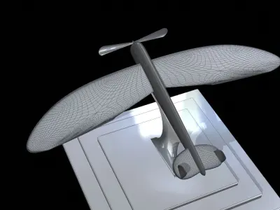 A statue of a plane    or  An award     with  a plane statue 3D model