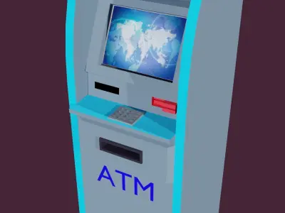 ATM Machine Low-poly 3D model