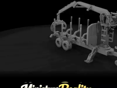 1-87 Small logging trailer with Print Ready STL 3D print model purchase