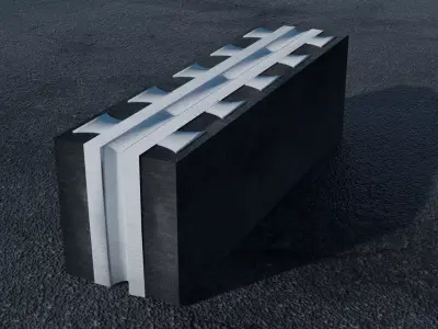 Foamblock - PBR Low Poly concrete block 3D model